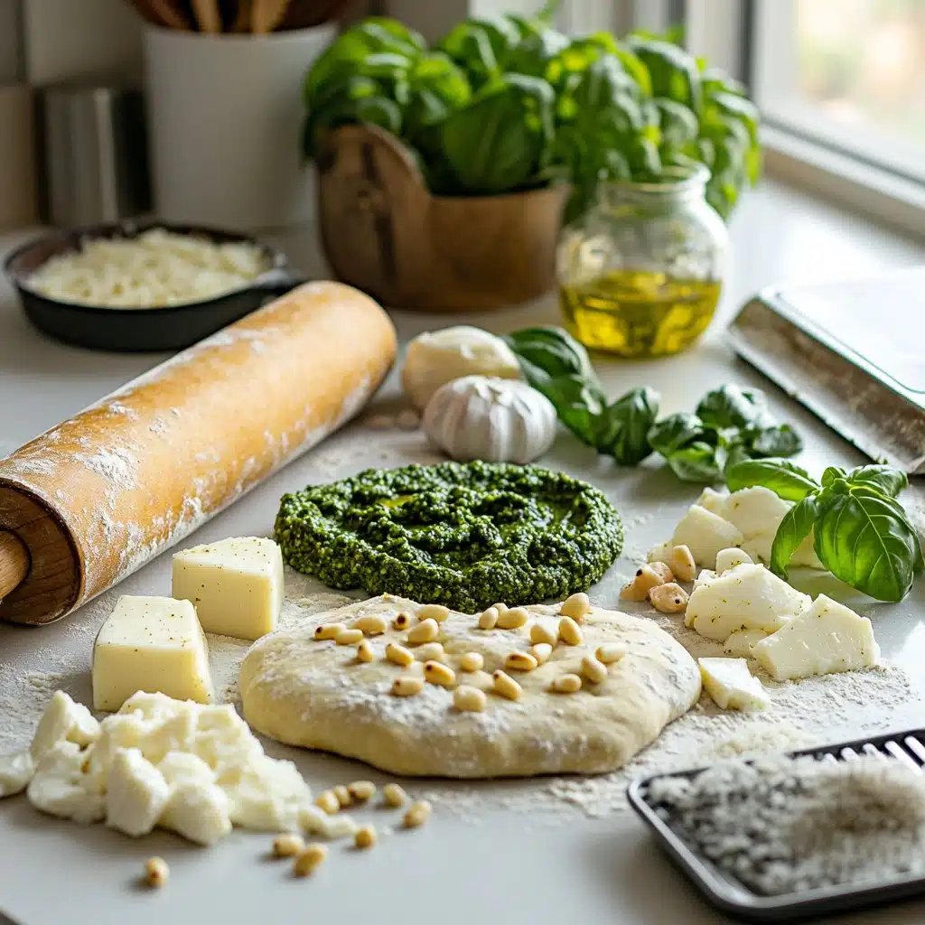 Cheesy Pesto Roll Wreath