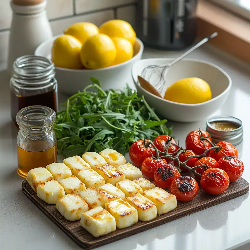 Halloumi Farro Bowls With Maple Dijon Dressing