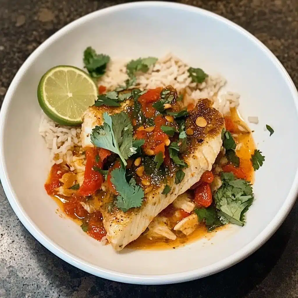 Tomato-Poached Fish With Chile Oil and Herbs