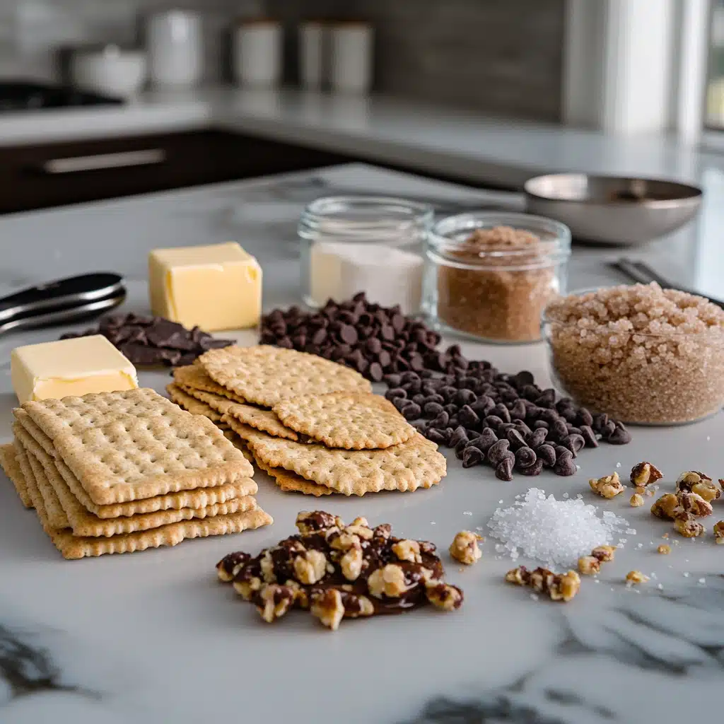 Triple Layer Cracker Toffee Bars