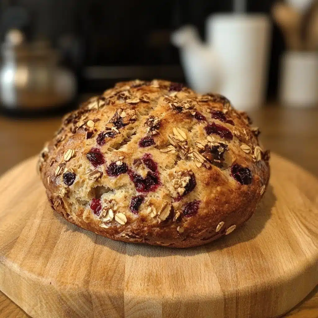 No Knead Cranberry Walnut Bread