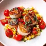 Scallops with Corn and Tomatoes