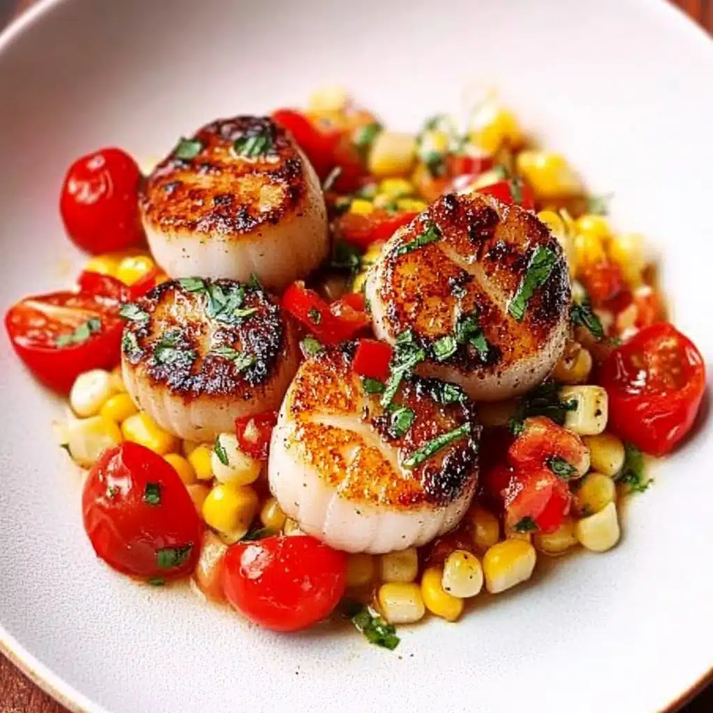 Scallops with Corn and Tomatoes