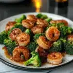 honey garlic butter shrimp and broccoli