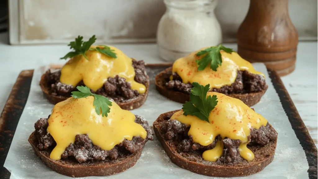 an image of old fashioned hanky panky on a baking sheet with text overlay