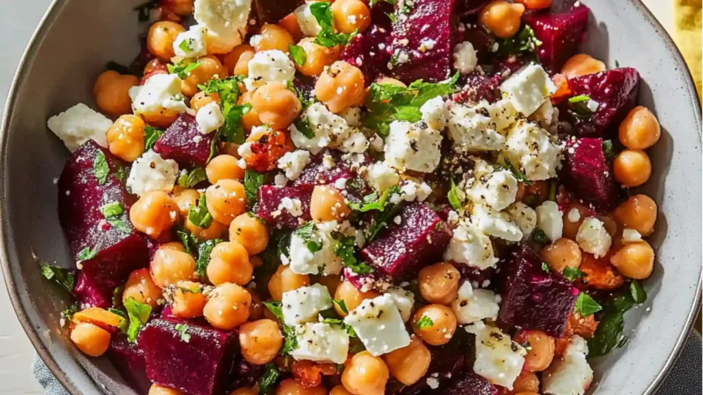 a white bowl filled with lots of food on top of a table next to wine glasses