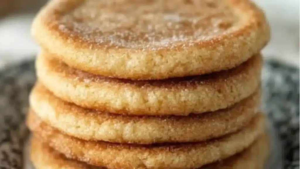 chewy french toast cookies with whipped cream on top and the title overlay reads, chewy french toast cookies