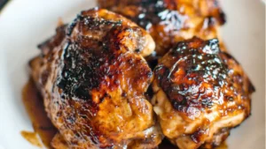 slow cooker balsamic chicken on top of pasta