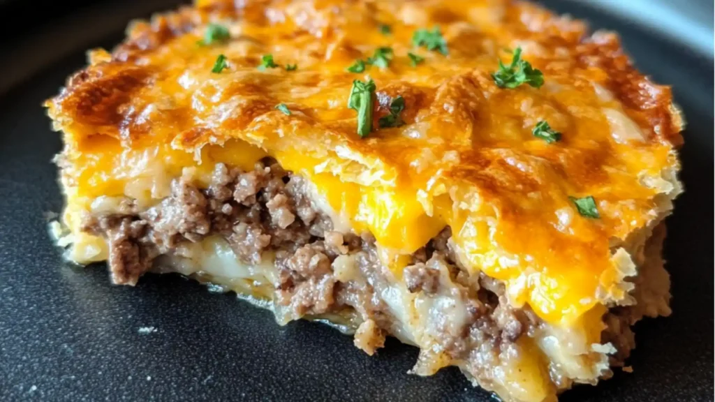 easy cheeseburger pie for busy weeknights is an easy and delicious recipe