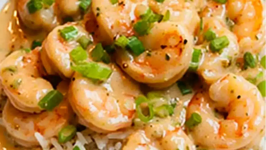 a white bowl filled with shrimp and rice