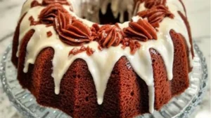 Red Velvet Cream Cheese Bundt Cake, valentine's day treats, valentine's day recipes