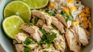 slow carb - keto cilantro lime slow cooker chicken in a bowl