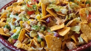 plates filled with mexican food and the words how to make frito cowboy cabbage