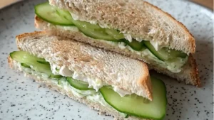 cucumber sandwiches stacked on top of each other with the words cucumber sandwiches below