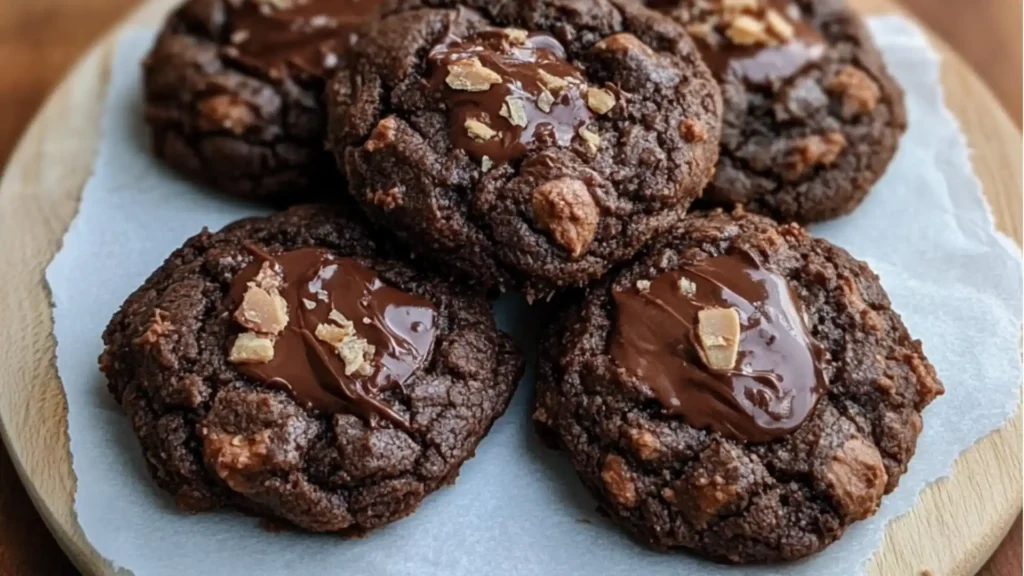 no bake nutella cookies are stacked on top of each other with the words easy recipe below