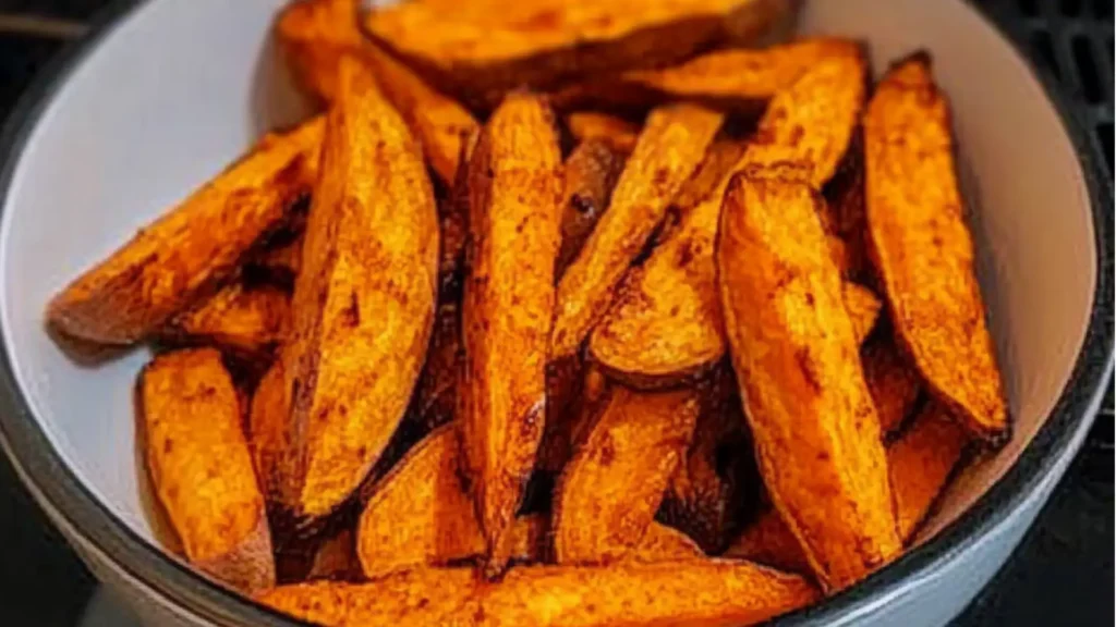 air fryer sweet potatoes are easy to make and delicious