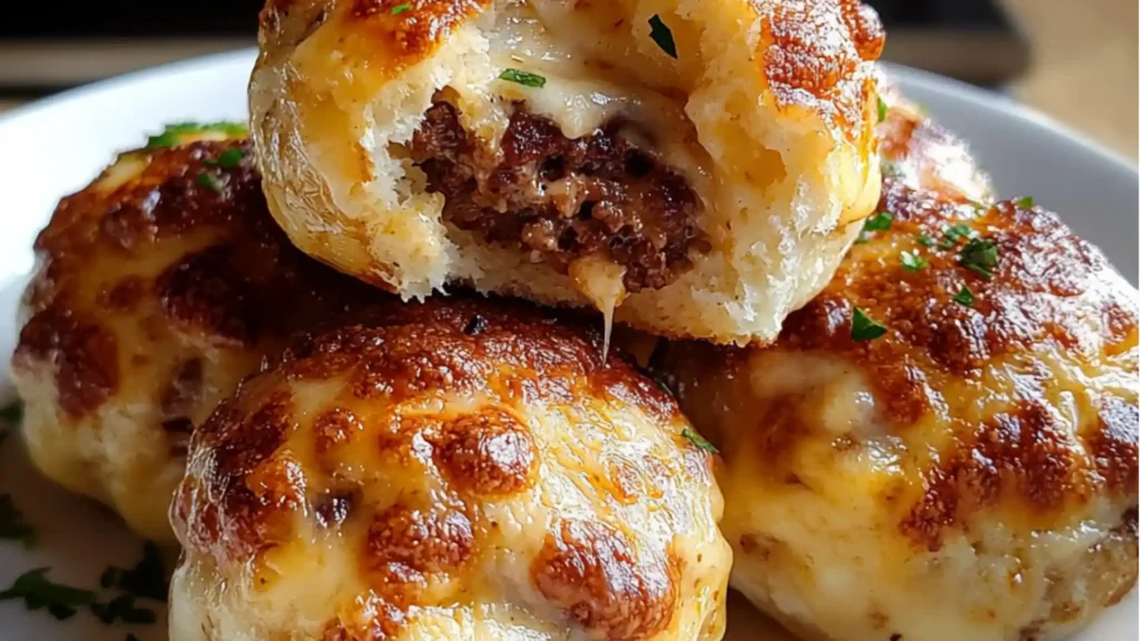 Garlic Parmesan Cheeseburger Bombs