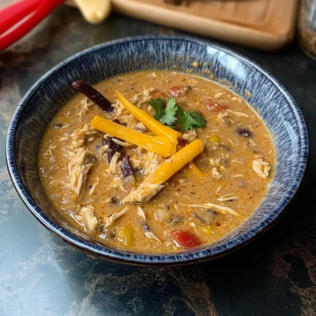 Cheesy Slow Cooker Chicken Fajita Soup