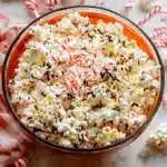 Festive Peppermint Bark Popcorn