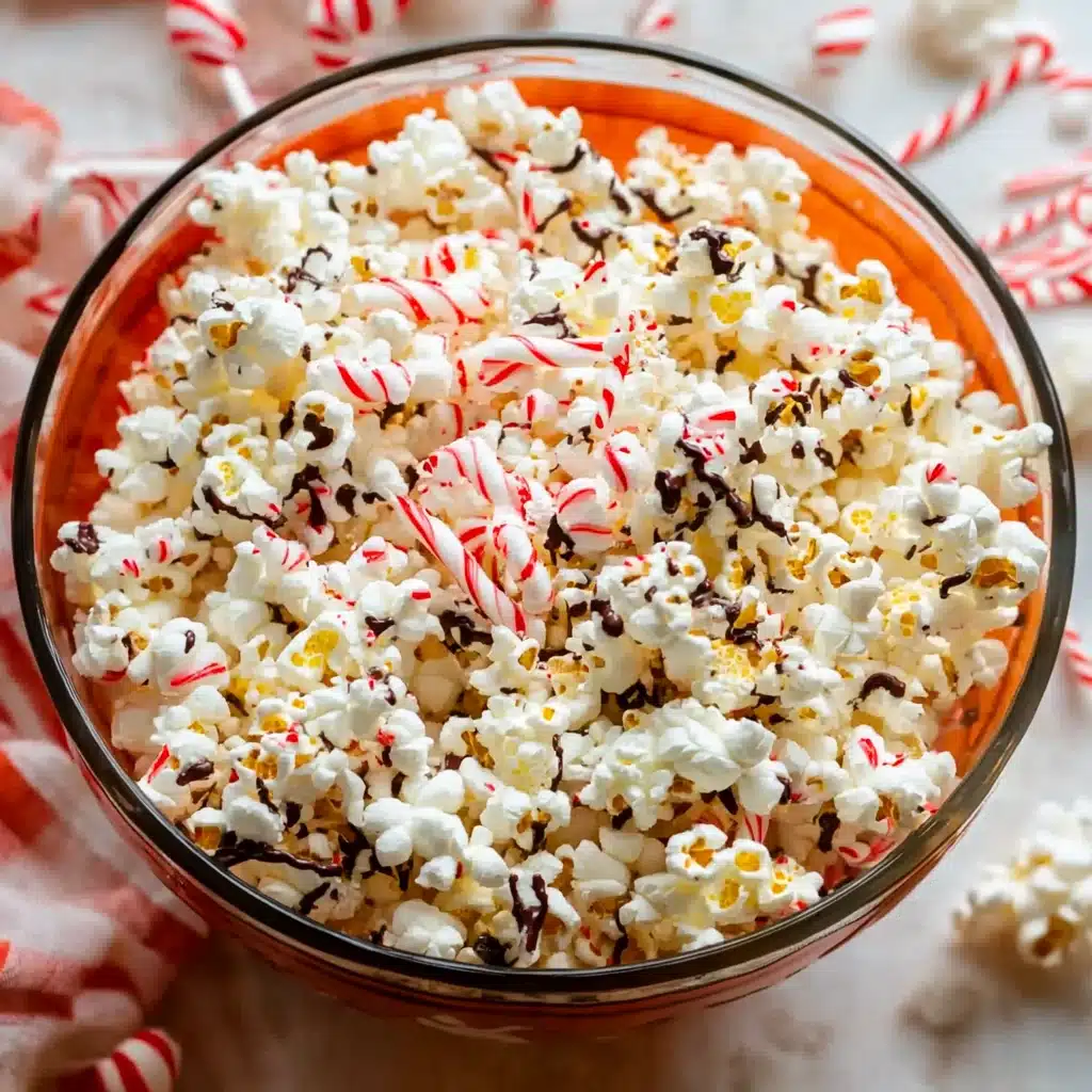 Festive Peppermint Bark Popcorn