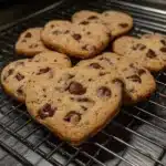 Heart-Shaped Chocolate Chip Cookies