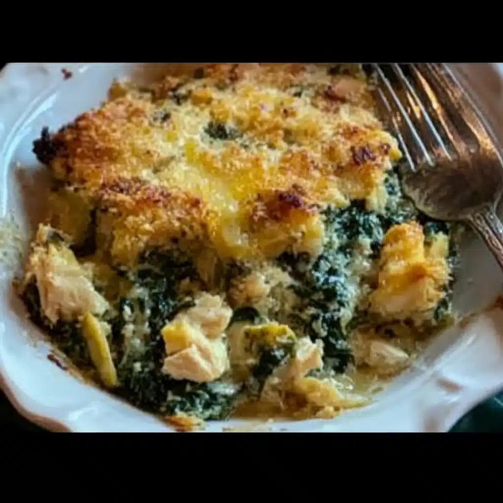 High-Protein Spinach and Artichoke Chicken Casserole