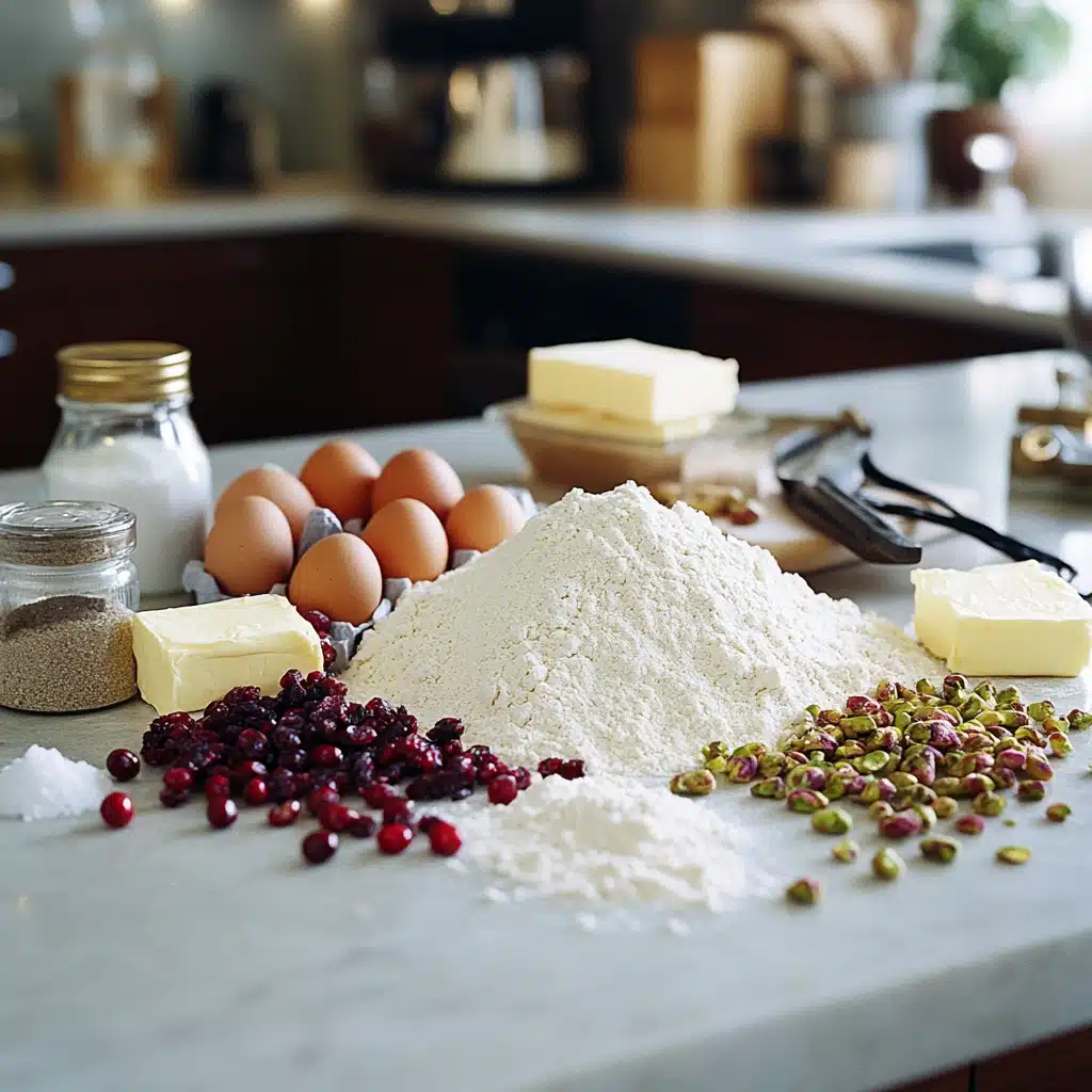 Pistachio Cranberry Wreath Cookies