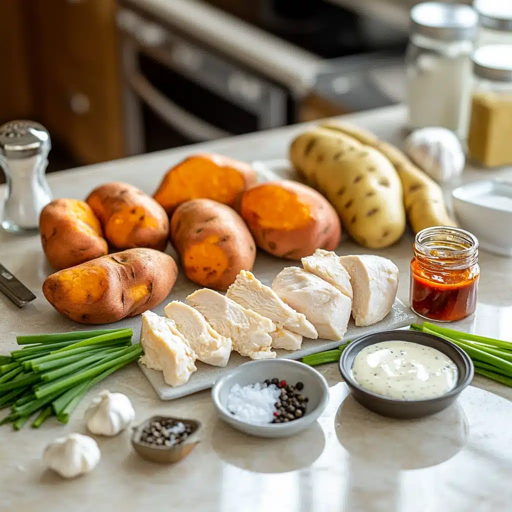 Slow Cooker Buffalo Chicken Sweet Potatoes