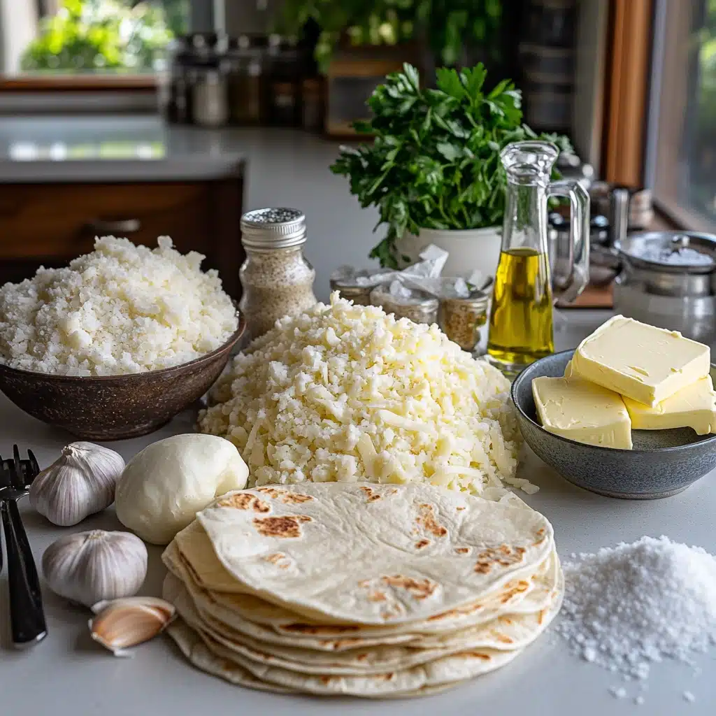 Air Fryer Cheesy Tortilla Garlic Bread