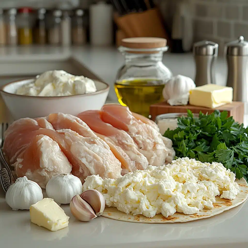 Ooey-Gooey Cheesy Garlic Chicken Wraps