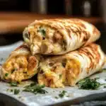 Ooey-Gooey Cheesy Garlic Chicken Wraps