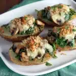 Oven-Roasted Potatoes with Spinach and Mushrooms