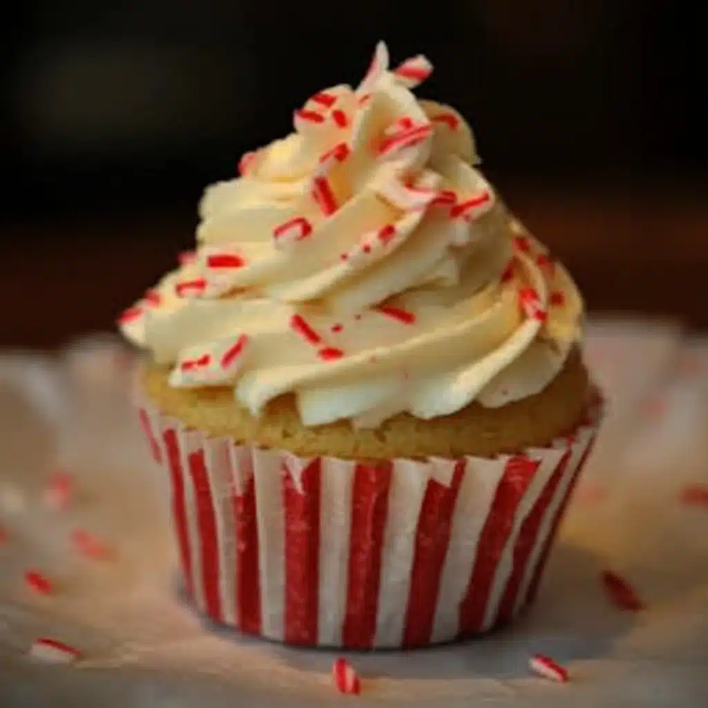 White Chocolate Peppermint Mousse Cupcake