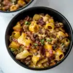 loaded bacon cheeseburger pasta