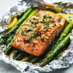 Baked Salmon in Foil Packs with Asparagus