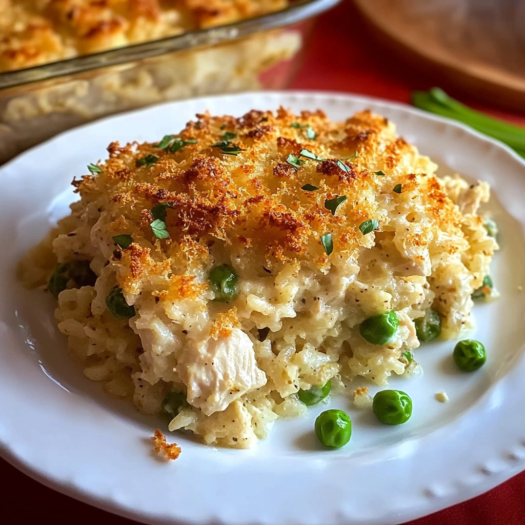 Dump-and-Bake Chicken Alfredo Rice Casserole