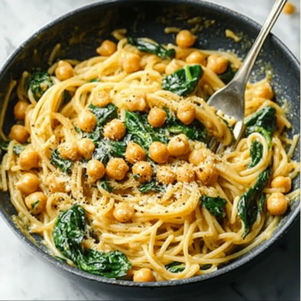 Chickpea Pasta with Spinach