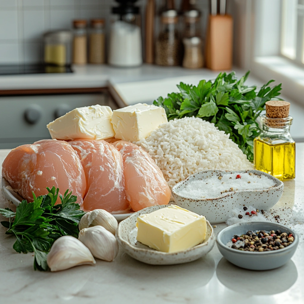 Dump-and-Bake Chicken Alfredo Rice Casserole
