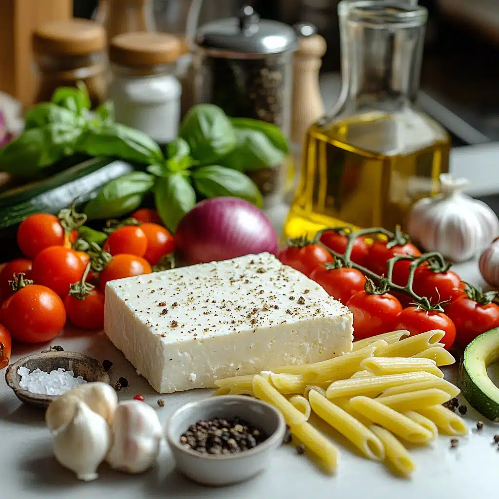 Veggie Pasta with Baked Feta