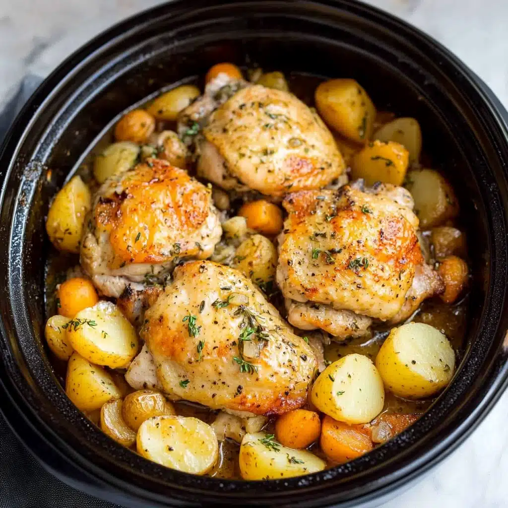 Slow Cooker Garlic Butter Chicken and Potatoes