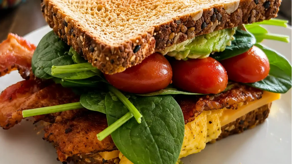 Tomato and Spinach Egg Sandwich